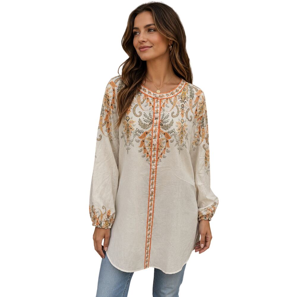 NWT city chic 3X cottagecore peasant sleeves button up tunic top career casual